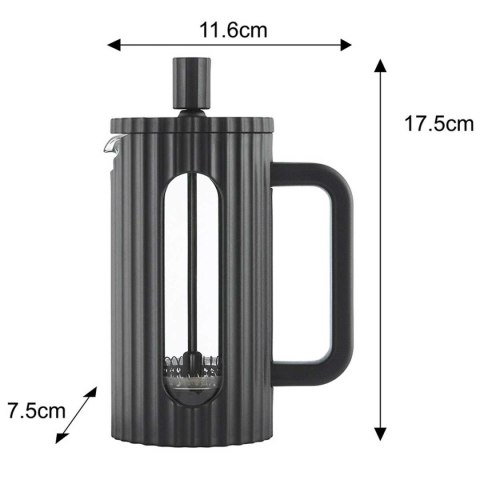 ZAPARZACZ TŁOKOWY DO KAWY/HERBATY 350ml KLAUSBERG KB-7741 CZARNY ZAPARZACZ TŁOKOWY DO KAWY/HERBATY 350ml KLAUSBERG KB-7741 CZARNY