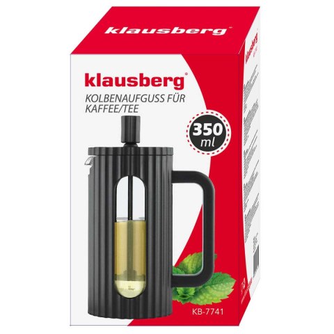 ZAPARZACZ TŁOKOWY DO KAWY/HERBATY 350ml KLAUSBERG KB-7741 CZARNY ZAPARZACZ TŁOKOWY DO KAWY/HERBATY 350ml KLAUSBERG KB-7741 CZARNY