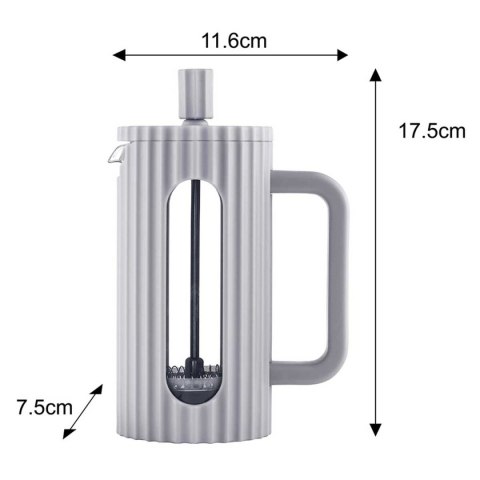 ZAPARZACZ TŁOKOWY DO KAWY/HERBATY 350ml KLAUSBERG KB-7742 SZARY ZAPARZACZ TŁOKOWY DO KAWY/HERBATY 350ml KLAUSBERG KB-7742 SZARY