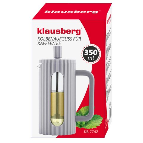 ZAPARZACZ TŁOKOWY DO KAWY/HERBATY 350ml KLAUSBERG KB-7742 SZARY ZAPARZACZ TŁOKOWY DO KAWY/HERBATY 350ml KLAUSBERG KB-7742 SZARY