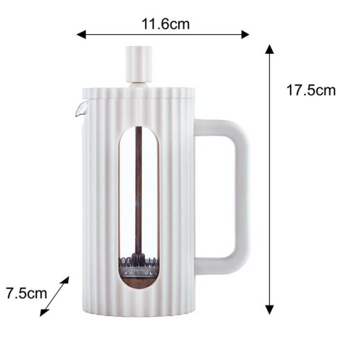 ZAPARZACZ TŁOKOWY DO KAWY/HERBATY 350ml KLAUSBERG KB-7743 BIAŁY ZAPARZACZ TŁOKOWY DO KAWY/HERBATY 350ml KLAUSBERG KB-7743 BIAŁY
