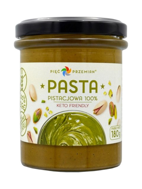 PASTA PISTACJOWA BEZ DODATKU CUKRÓW BEZGLUTENOWA 180 g - PIĘĆ PRZEMIAN PASTA PISTACJOWA BEZ DODATKU CUKRÓW BEZGLUTENOWA 180 g - PIĘĆ PRZEMIAN