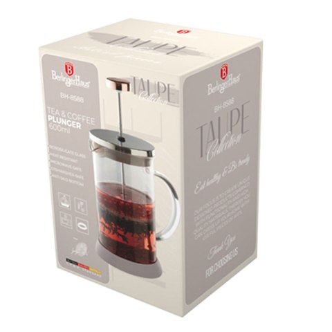 ZAPARZACZ TŁOKOWY DO KAWY HERBATY 600ml BERLINGER HAUS BH-8588 TAUPE ZAPARZACZ TŁOKOWY DO KAWY HERBATY 600ml BERLINGER HAUS BH-8588 TAUPE