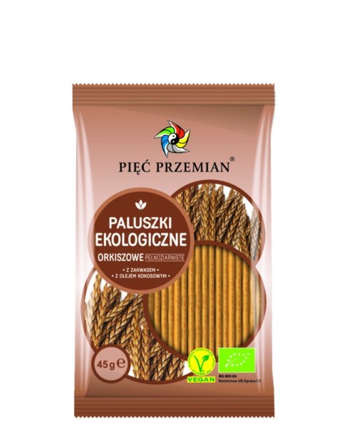 PALUSZKI ORKISZOWE PEŁNOZIARNISTE BIO 45 g - PIĘĆ PRZEMIAN PALUSZKI ORKISZOWE PEŁNOZIARNISTE BIO 45 g - PIĘĆ PRZEMIAN