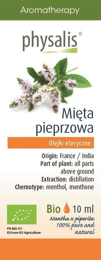 OLEJEK ETERYCZNY MIĘTA PIEPRZOWA BIO 10 ml - PHYSALIS OLEJEK ETERYCZNY MIĘTA PIEPRZOWA BIO 10 ml - PHYSALIS