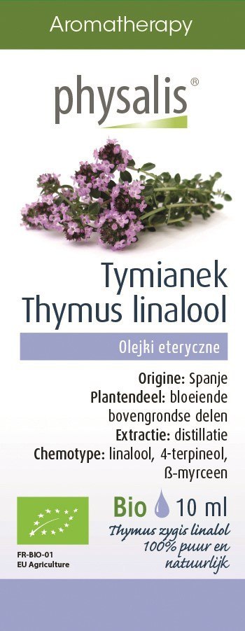 OLEJEK ETERYCZNY TYMIANEK THYMUS ZYGIS LINALOL BIO 10 ml - PHYSALIS OLEJEK ETERYCZNY TYMIANEK THYMUS ZYGIS LINALOL BIO 10 ml - PHYSALIS