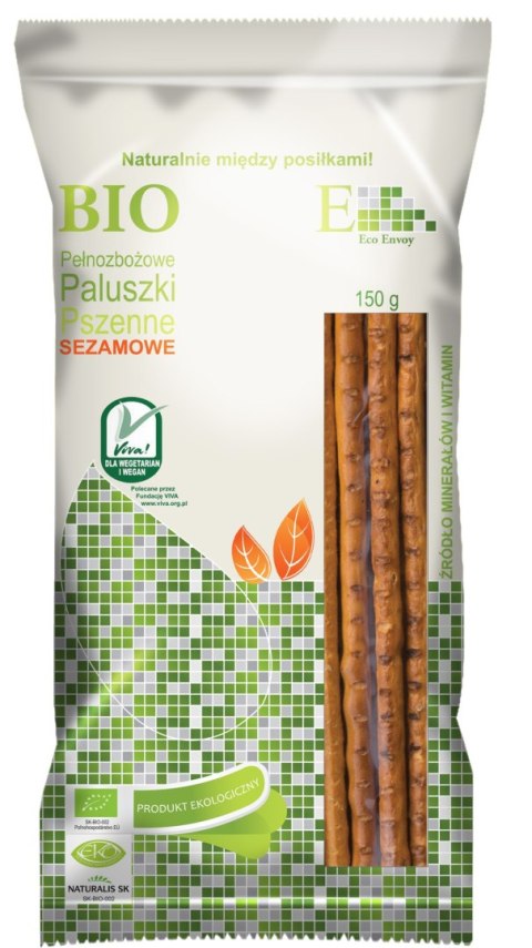 PALUSZKI PEŁNOZIARNISTE Z SEZAMEM BIO 150 g - ENVOY PALUSZKI PEŁNOZIARNISTE Z SEZAMEM BIO 150 g - ENVOY