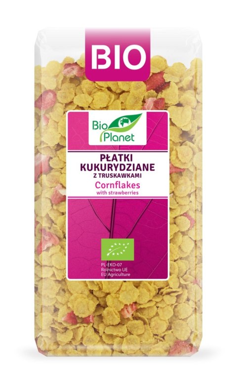 PŁATKI KUKURYDZIANE Z TRUSKAWKAMI BIO 250 g - BIO PLANET PŁATKI KUKURYDZIANE Z TRUSKAWKAMI BIO 250 g - BIO PLANET