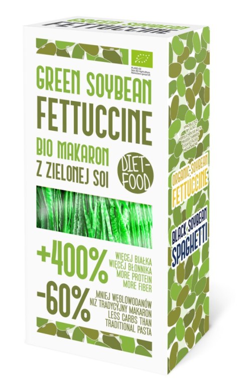 MAKARON PROTEINOWY (Z SOI ZIELONEJ) FETTUCCINE BEZGLUTENOWY BIO 200 g - DIET-FOOD MAKARON PROTEINOWY (Z SOI ZIELONEJ) FETTUCCINE BEZGLUTENOWY BIO 200 g - DIET-FOOD