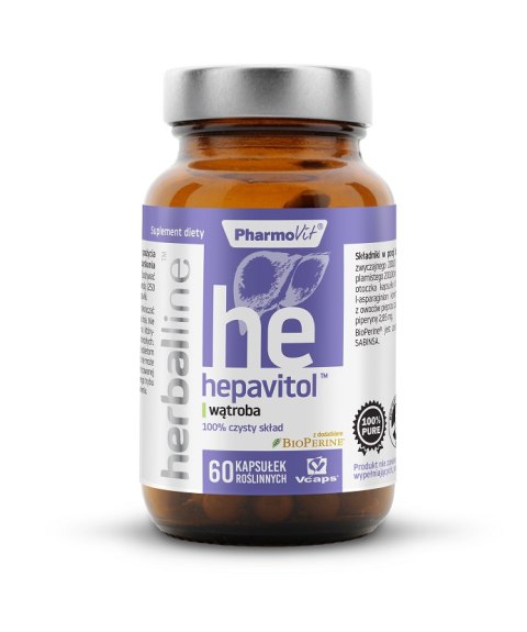 KAPSUŁKI NA WĄTROBĘ (HEPAVITOL) BEZGLUTENOWE 60 szt. - PHARMOVIT (HERBALLINE) KAPSUŁKI NA WĄTROBĘ (HEPAVITOL) BEZGLUTENOWE 60 szt. - PHARMOVIT (HERBALLINE)