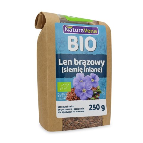 LEN BRĄZOWY (SIEMIĘ LNIANE) BIO 250 g - NATURAVENA LEN BRĄZOWY (SIEMIĘ LNIANE) BIO 250 g - NATURAVENA