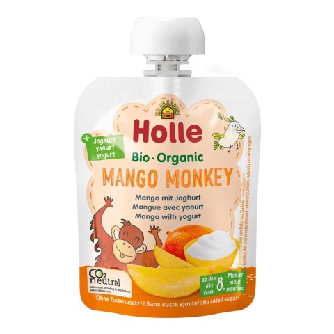 MUS MANGO MAŁPKA (MANGO - JOGURT) BEZ DODATKU CUKRÓW OD 8 MIESIĄCA BIO 85 g - HOLLE MUS MANGO MAŁPKA (MANGO - JOGURT) BEZ DODATKU CUKRÓW OD 8 MIESIĄCA BIO 85 g - HOLLE