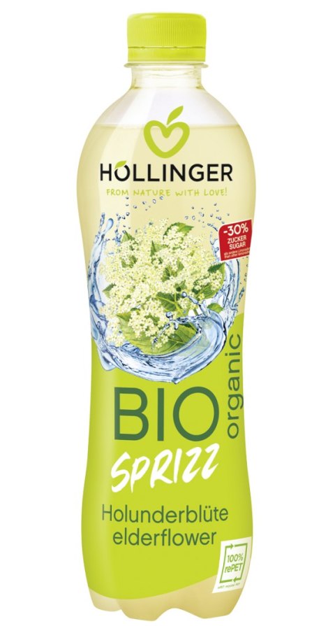NAPÓJ GAZOWANY O SMAKU KWIATÓW CZARNEGO BZU 30 % MNIEJ CUKRU BIO 500 ml - HOLLINGER NAPÓJ GAZOWANY O SMAKU KWIATÓW CZARNEGO BZU 30 % MNIEJ CUKRU BIO 500 ml - HOLLINGER