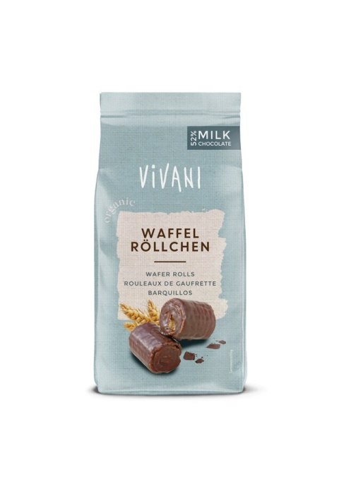 RURKI WAFLOWE W MLECZNEJ CZEKOLADZIE BIO 125 g - VIVANI RURKI WAFLOWE W MLECZNEJ CZEKOLADZIE BIO 125 g - VIVANI