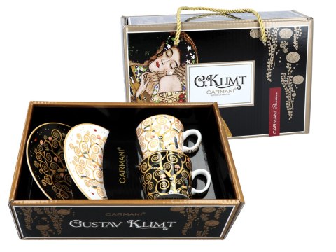 Zestaw 2 filiżanek espresso - G. Klimt, Drzewo życia (białe i czarne tło) (CARMANI) Zestaw 2 filiżanek espresso - G. Klimt, Drzewo życia (białe i czarne tło) (CARMANI)