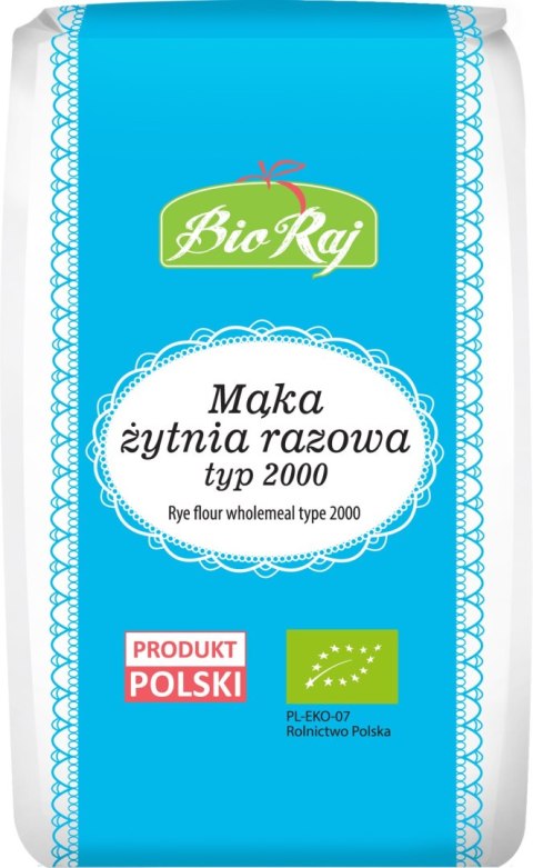 MĄKA ŻYTNIA RAZOWA TYP 2000 BIO (POLSKA) 1 kg - BIO RAJ MĄKA ŻYTNIA RAZOWA TYP 2000 BIO (POLSKA) 1 kg - BIO RAJ