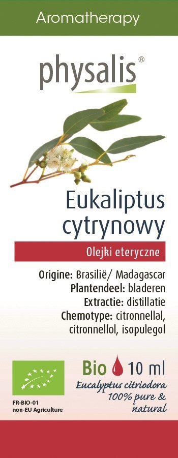 OLEJEK ETERYCZNY EUKALIPTUS CYTRYNOWY BIO 10 ml - PHYSALIS OLEJEK ETERYCZNY EUKALIPTUS CYTRYNOWY BIO 10 ml - PHYSALIS