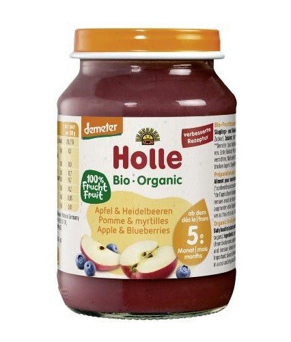 JABŁKO - BORÓWKA BEZGLUTENOWE OD 5 MIESIĄCA DEMETER BIO 190 g (SŁOIK) - HOLLE JABŁKO - BORÓWKA BEZGLUTENOWE OD 5 MIESIĄCA DEMETER BIO 190 g (SŁOIK) - HOLLE