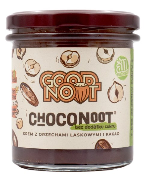 KREM Z ORZECHÓW LASKOWYCH I KAKAO BEZ DODATKU CUKRÓW 330 g - GOOD NOOT KREM Z ORZECHÓW LASKOWYCH I KAKAO BEZ DODATKU CUKRÓW 330 g - GOOD NOOT