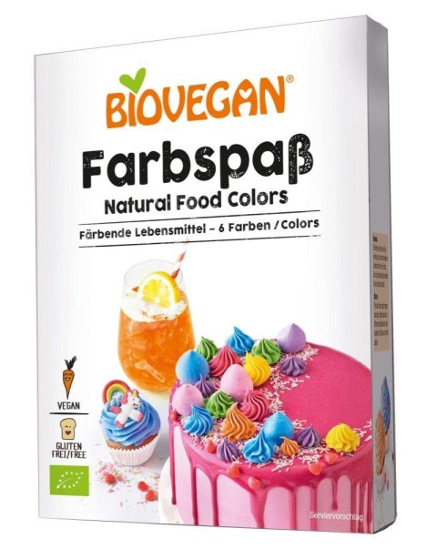 BARWNIKI SPOŻYWCZE BEZGLUTENOWE BIO (6 x 8 g) 48 g - BIOVEGAN BARWNIKI SPOŻYWCZE BEZGLUTENOWE BIO (6 x 8 g) 48 g - BIOVEGAN