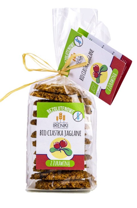 CIASTKA JAGLANE Z ŻURAWINĄ BEZGLUTENOWE BIO 150 g - IRENKI CIASTKA JAGLANE Z ŻURAWINĄ BEZGLUTENOWE BIO 150 g - IRENKI