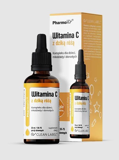 WITAMINA C Z DZIKĄ RÓŻĄ BEZGLUTENOWA W KROPLACH 30 ml - PHARMOVIT WITAMINA C Z DZIKĄ RÓŻĄ BEZGLUTENOWA W KROPLACH 30 ml - PHARMOVIT
