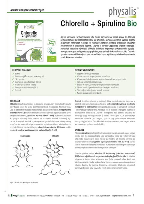 CHLORELLA + SPIRULINA BIO 200 TABLETEK - PHYSALIS CHLORELLA + SPIRULINA BIO 200 TABLETEK - PHYSALIS