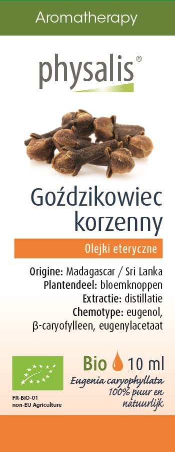 OLEJEK ETERYCZNY GOŹDZIKOWIEC KORZENNY BIO 10 ml - PHYSALIS OLEJEK ETERYCZNY GOŹDZIKOWIEC KORZENNY BIO 10 ml - PHYSALIS
