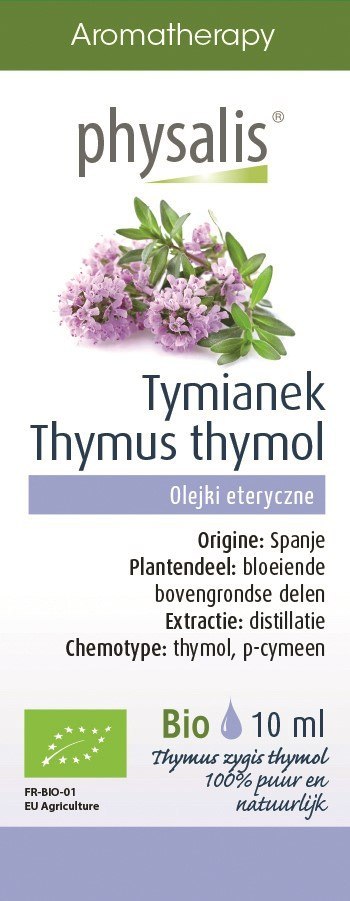 OLEJEK ETERYCZNY TYMIANEK THYMUS ZYGIS THYMOL BIO 10 ml - PHYSALIS OLEJEK ETERYCZNY TYMIANEK THYMUS ZYGIS THYMOL BIO 10 ml - PHYSALIS