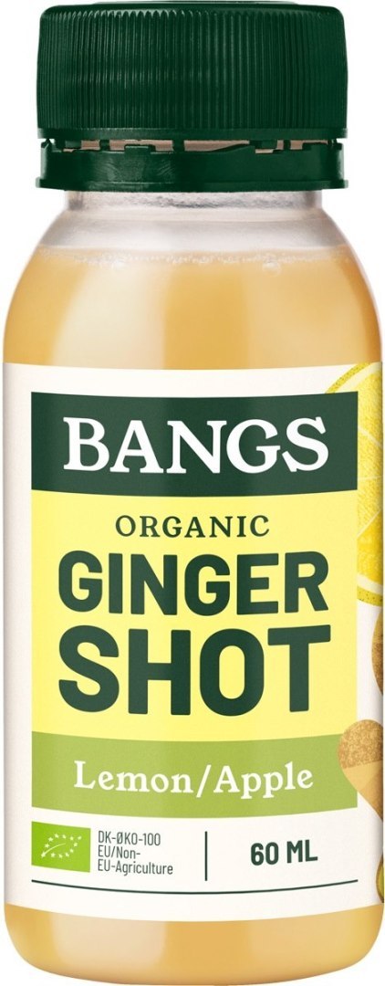 SHOT IMBIROWY Z JABŁKIEM I CYTRYNĄ BEZ DODATKU CUKRÓW BIO 60 ml - BANGS SHOT IMBIROWY Z JABŁKIEM I CYTRYNĄ BEZ DODATKU CUKRÓW BIO 60 ml - BANGS