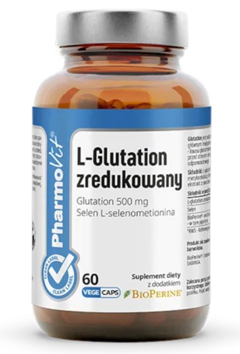 L-GLUTATION ZREDUKOWANY BEZGLUTENOWY 60 KAPSUŁEK - PHARMOVIT (CLEAN LABEL) L-GLUTATION ZREDUKOWANY BEZGLUTENOWY 60 KAPSUŁEK - PHARMOVIT (CLEAN LABEL)