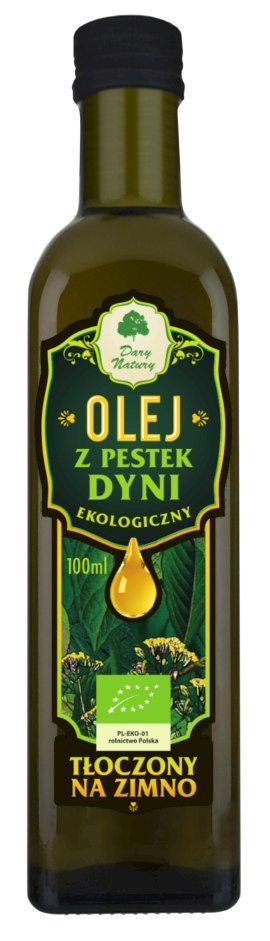 OLEJ Z PESTEK DYNI TŁOCZONY NA ZIMNO BIO 100 ml - DARY NATURY OLEJ Z PESTEK DYNI TŁOCZONY NA ZIMNO BIO 100 ml - DARY NATURY