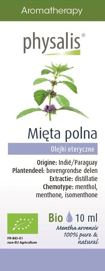 OLEJEK ETERYCZNY MIĘTA POLNA BIO 10 ml - PHYSALIS OLEJEK ETERYCZNY MIĘTA POLNA BIO 10 ml - PHYSALIS