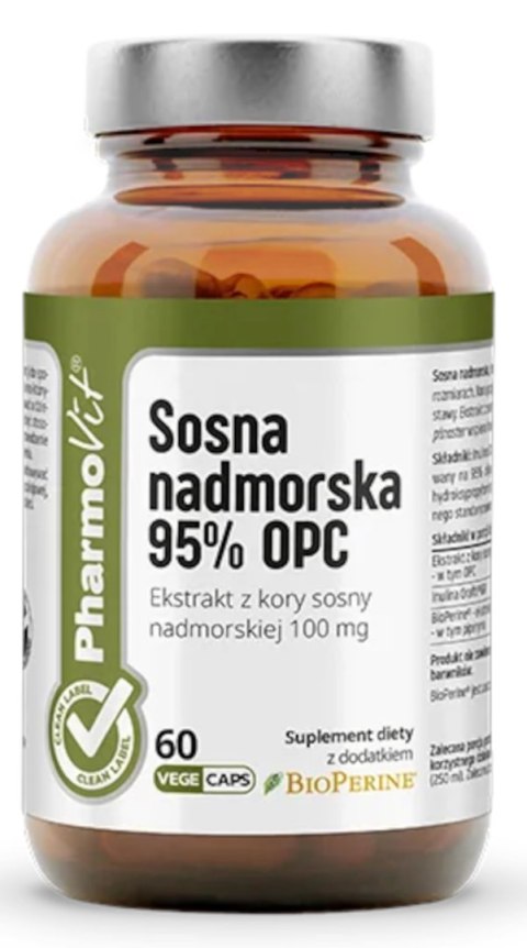 SOSNA NADMORSKA EKSTRAKT 95% OPC BEZGLUTENOWY 60 KAPSUŁEK - PHARMOVIT (CLEAN LABEL) SOSNA NADMORSKA EKSTRAKT 95% OPC BEZGLUTENOWY 60 KAPSUŁEK - PHARMOVIT (CLEAN LABEL)