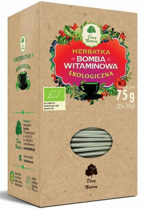 HERBATKA BOMBA WITAMINOWA BIO (25 x 3 g) 75 g - DARY NATURY HERBATKA BOMBA WITAMINOWA BIO (25 x 3 g) 75 g - DARY NATURY
