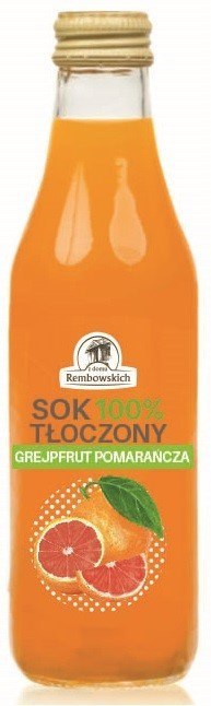 SOK GREJPFRUT - POMARAŃCZA NFC 250 ml - REMBOWSCY SOK GREJPFRUT - POMARAŃCZA NFC 250 ml - REMBOWSCY