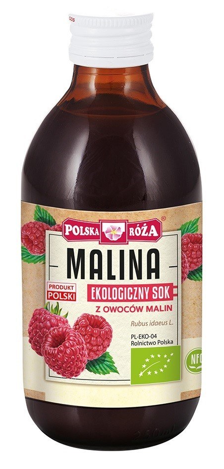 SOK Z MALIN NFC BIO 250 ml - POLSKA RÓŻA SOK Z MALIN NFC BIO 250 ml - POLSKA RÓŻA