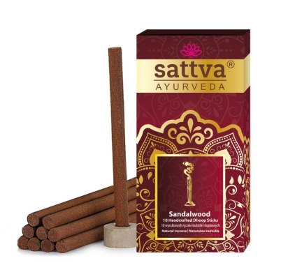 KADZIDEŁKA INDYJSKIE SŁUPKOWE SANDAŁOWE (10 szt.) 20 g - SATTVA (AYURVEDA) KADZIDEŁKA INDYJSKIE SŁUPKOWE SANDAŁOWE (10 szt.) 20 g - SATTVA (AYURVEDA)