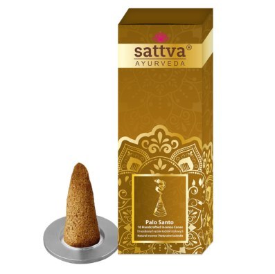 KADZIDEŁKA INDYJSKIE STOŻKOWE PALO SANTO (10 szt.) 20 g - SATTVA (AYURVEDA) KADZIDEŁKA INDYJSKIE STOŻKOWE PALO SANTO (10 szt.) 20 g - SATTVA (AYURVEDA)