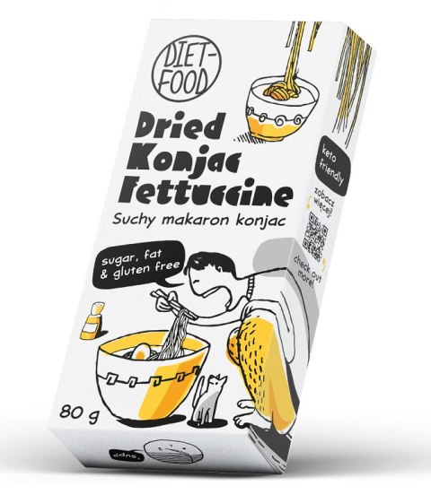 MAKARON (SUCHY KONJAC) FETTUCCINE BEZGLUTENOWY 80 g - DIET-FOOD MAKARON (SUCHY KONJAC) FETTUCCINE BEZGLUTENOWY 80 g - DIET-FOOD