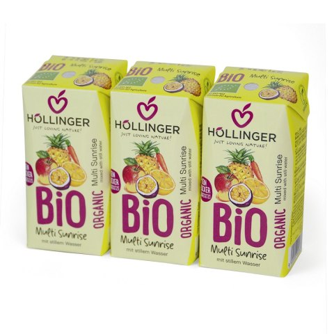 NEKTAR WIELOOWOCOWY + MARCHEW BEZ DODATKU CUKRÓW (MULTI SUNRISE) BIO 200 ml - HOLLINGER NEKTAR WIELOOWOCOWY + MARCHEW BEZ DODATKU CUKRÓW (MULTI SUNRISE) BIO 200 ml - HOLLINGER