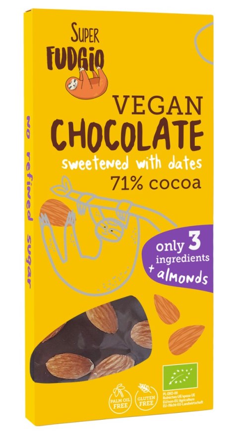 CZEKOLADA SŁODZONA DAKTYLAMI Z MIGDAŁAMI BEZGLUTENOWA BIO 100 g - ME GUSTO (SUPER FUDGIO) CZEKOLADA SŁODZONA DAKTYLAMI Z MIGDAŁAMI BEZGLUTENOWA BIO 100 g - ME GUSTO (SUPER FUDGIO)
