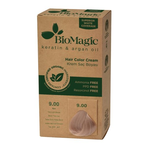 FARBA DO WŁOSÓW BARDZO JASNY BLOND (9.00) 250 g - BIOMAGIC FARBA DO WŁOSÓW BARDZO JASNY BLOND (9.00) 250 g - BIOMAGIC