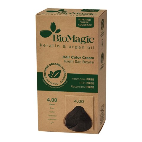 FARBA DO WŁOSÓW BRĄZ (4.00) 250 g - BIOMAGIC FARBA DO WŁOSÓW BRĄZ (4.00) 250 g - BIOMAGIC