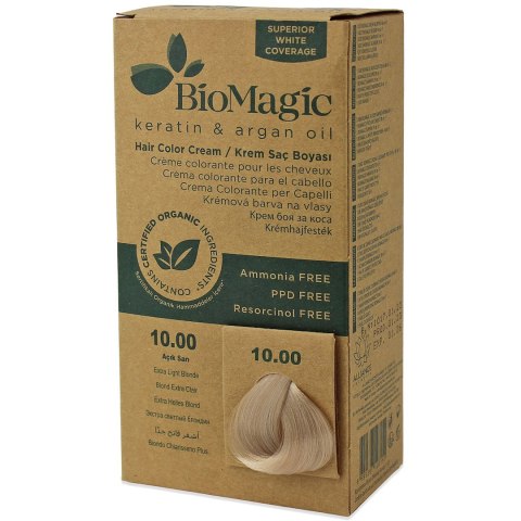 FARBA DO WŁOSÓW EXTRA JASNY BLOND (10.00) 250 g - BIOMAGIC FARBA DO WŁOSÓW EXTRA JASNY BLOND (10.00) 250 g - BIOMAGIC