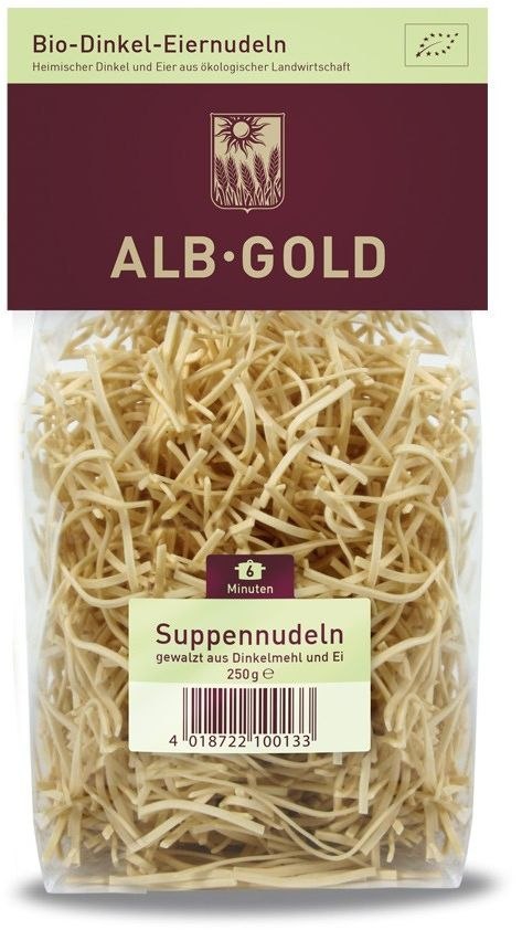 MAKARON (ORKISZOWY JAJECZNY) NITKI BIO 250 g - ALB GOLD MAKARON (ORKISZOWY JAJECZNY) NITKI BIO 250 g - ALB GOLD