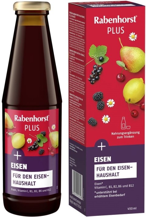 NAPÓJ OWOCOWO - ZIOŁOWY Z ŻELAZEM I WITAMINAMI C, B1, B2, B6, B12 450 ml - RABENHORST NAPÓJ OWOCOWO - ZIOŁOWY Z ŻELAZEM I WITAMINAMI C, B1, B2, B6, B12 450 ml - RABENHORST