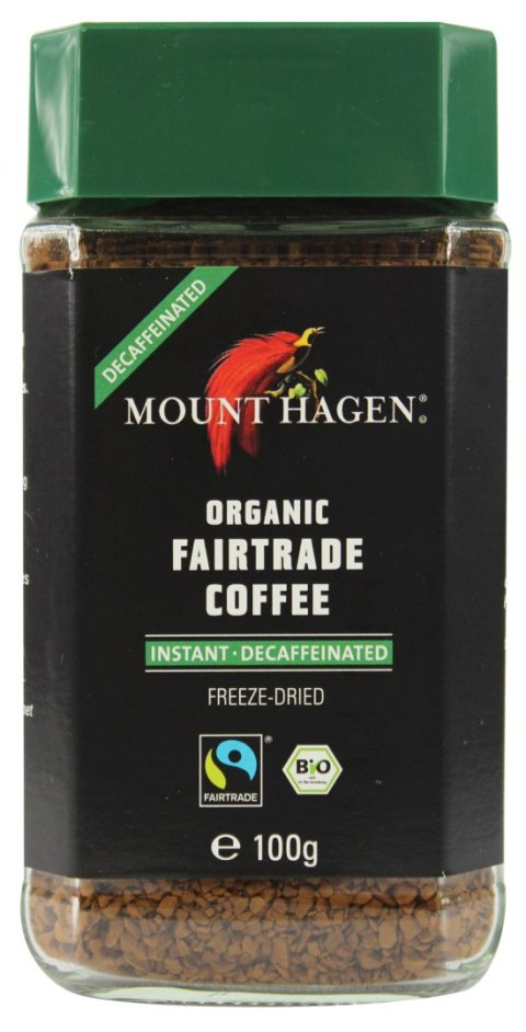 KAWA ROZPUSZCZALNA BEZKOFEINOWA ARABICA/ROBUSTA FAIR TRADE BIO 100 g - MOUNT HAGEN KAWA ROZPUSZCZALNA BEZKOFEINOWA ARABICA/ROBUSTA FAIR TRADE BIO 100 g - MOUNT HAGEN