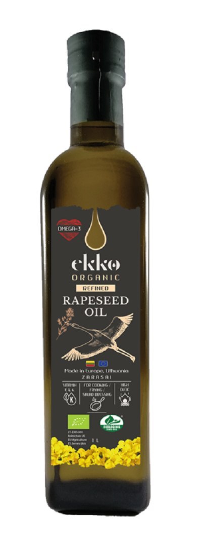 OLEJ RZEPAKOWY DO GOTOWANIA I SMAŻENIA TŁOCZONY NA ZIMNO OMEGA-3 BIO 500 ml - EKKO OLEJ RZEPAKOWY DO GOTOWANIA I SMAŻENIA TŁOCZONY NA ZIMNO OMEGA-3 BIO 500 ml - EKKO