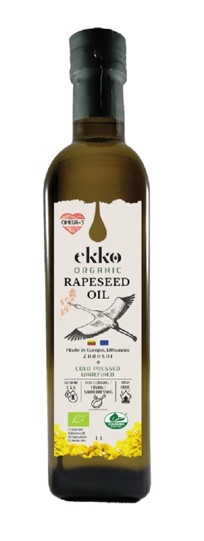 OLEJ RZEPAKOWY TŁOCZONY NA ZIMNO OMEGA-3 BIO 1 L - EKKO